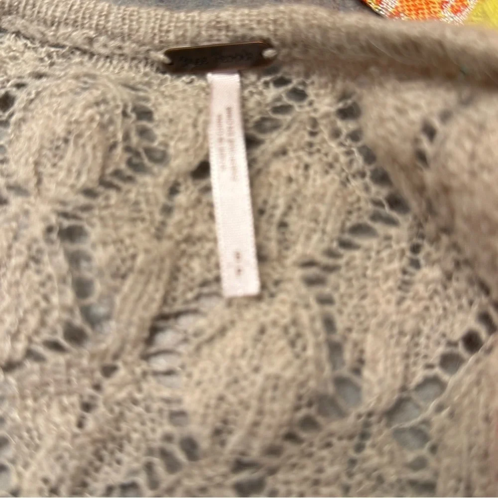 Free People V-Neck Sweater in Tan